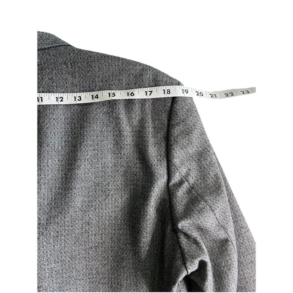 Hugo Boss Blazer Men 40R Rossellini/Movie Grey Geometric Textured Cashmere Wool
